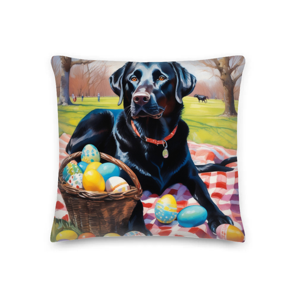 PugMug Custom Black Labrador Retriever Premium Pillow
