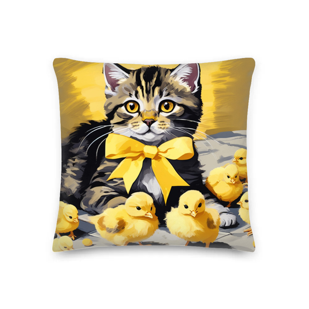 PugMug Custom Tabby Scottish Fold Cat Premium Pillow