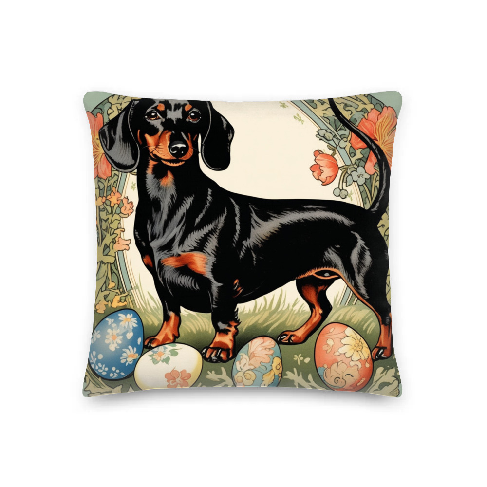 PugMug Custom Black Dachshund Premium Pillow