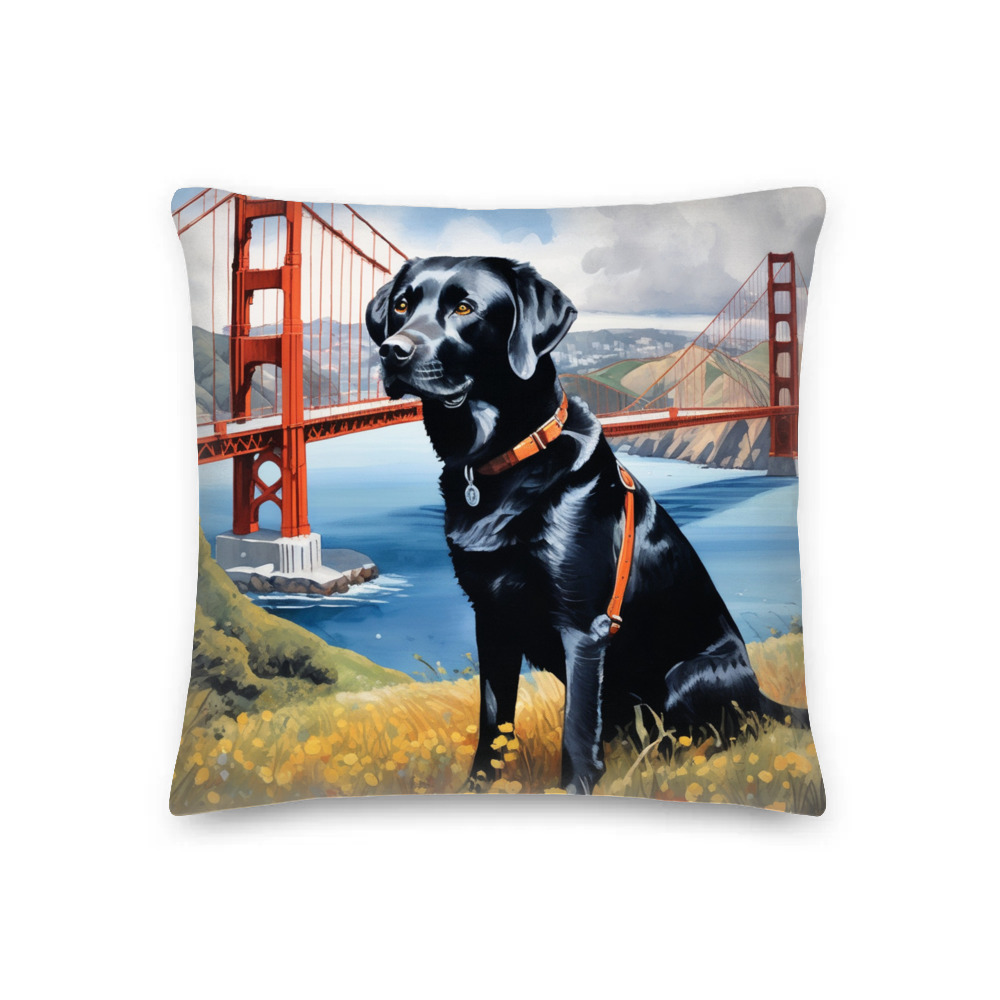 PugMug Custom Black Labrador Retriever Premium Pillow