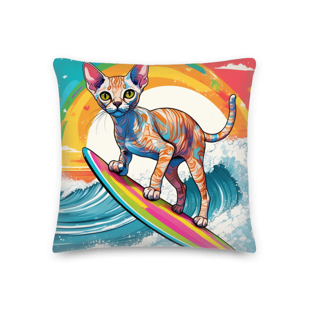 PugMug Custom Tabby Devon Rex Cat Premium Pillow