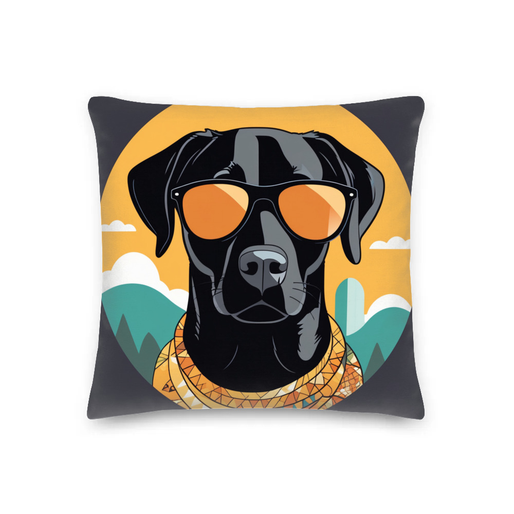 PugMug Custom Black Labrador Retriever Premium Pillow