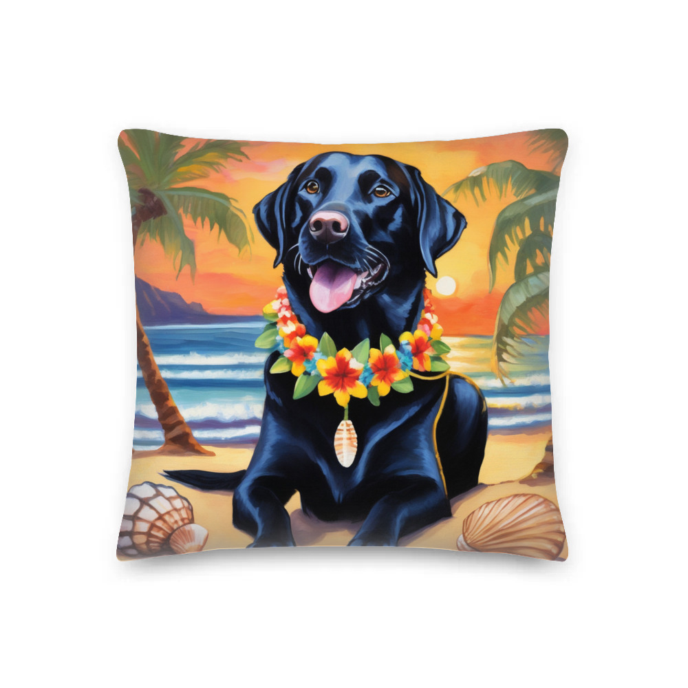 PugMug Custom Black Labrador Retriever Premium Pillow