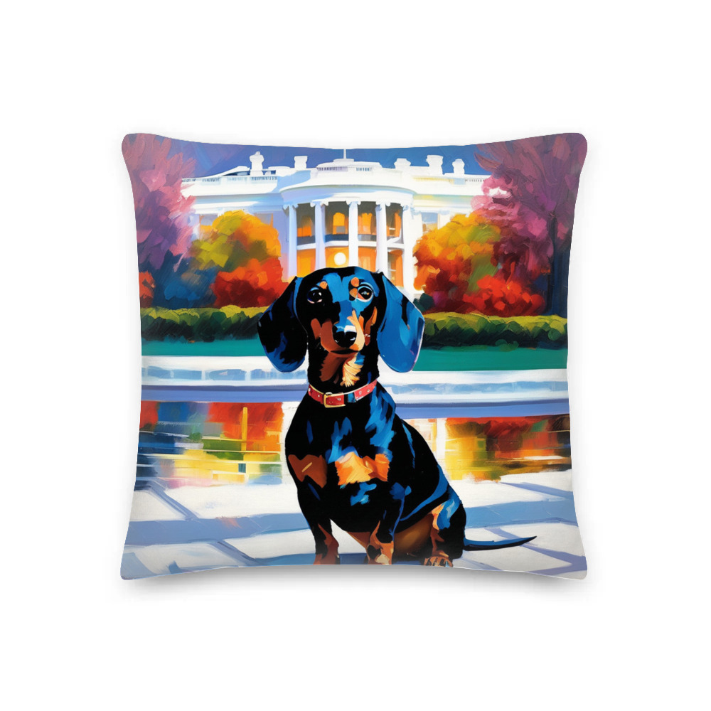 PugMug Custom Black Dachshund Premium Pillow