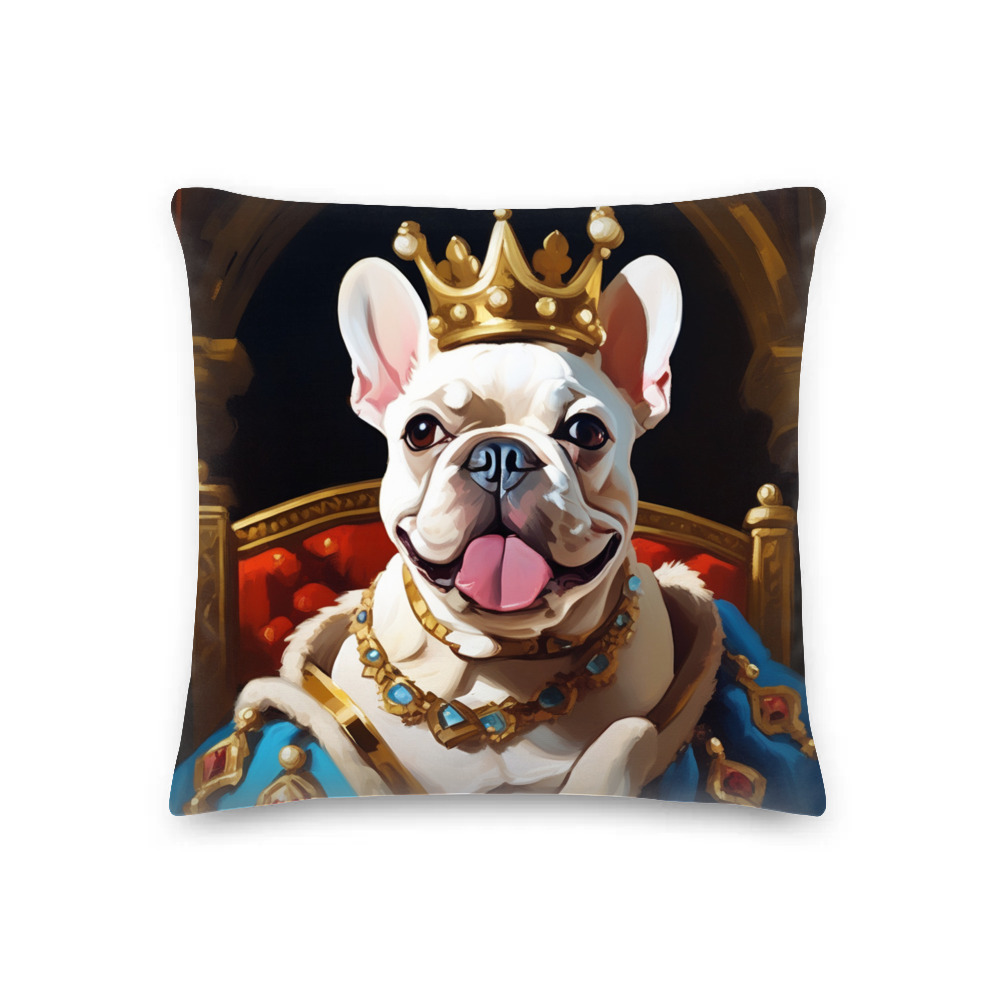 PugMug Custom White French Bulldog Premium Pillow