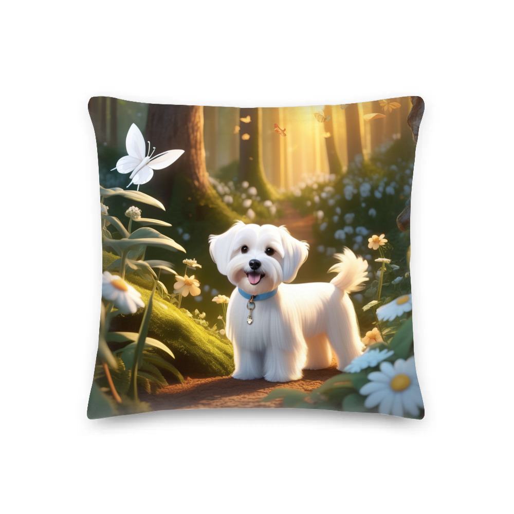 PugMug Custom White Havanese Dog Premium Pillow