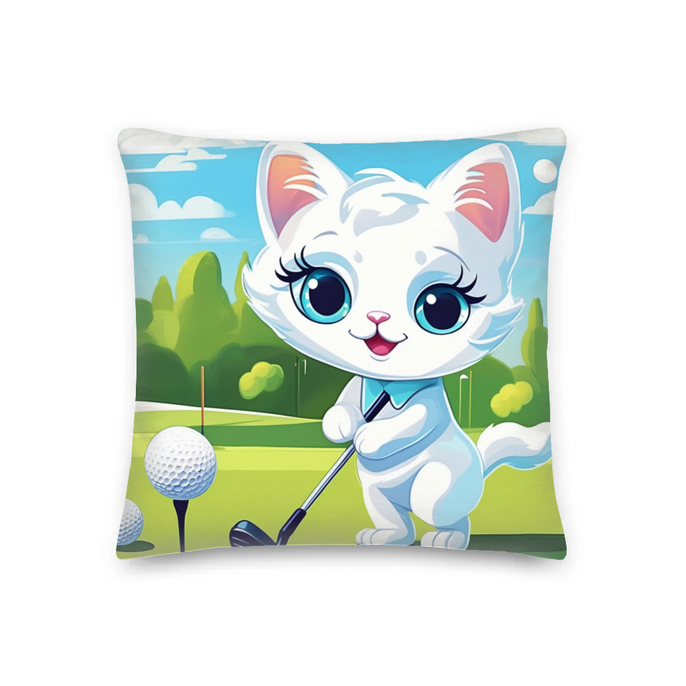 PugMug Custom White Exotic Cat Premium Pillow