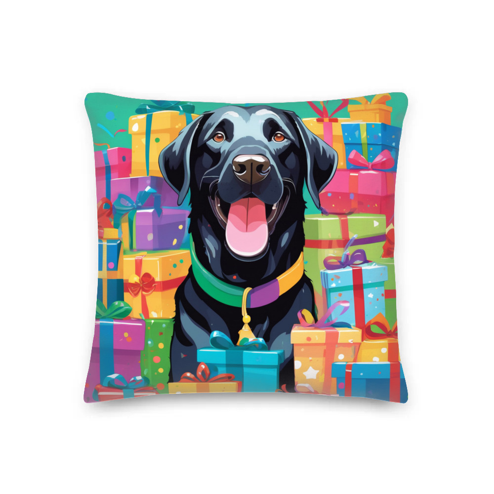 PugMug Custom Black Labrador Retriever Premium Pillow