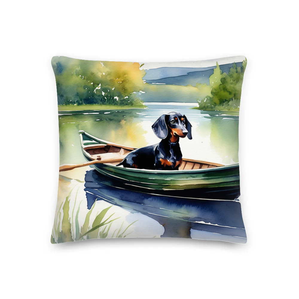 PugMug Custom Black Dachshund Premium Pillow