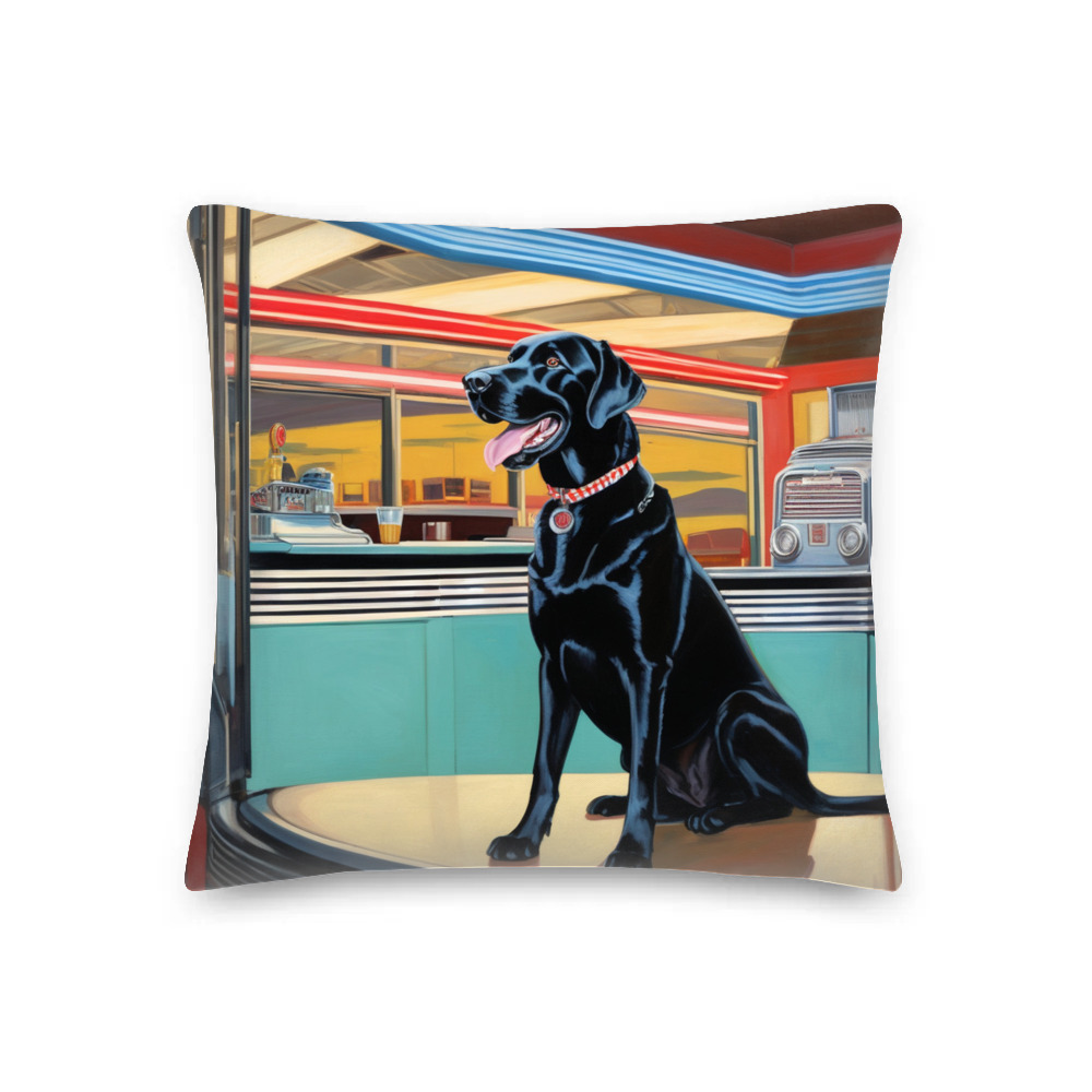 PugMug Custom Black Labrador Retriever Premium Pillow