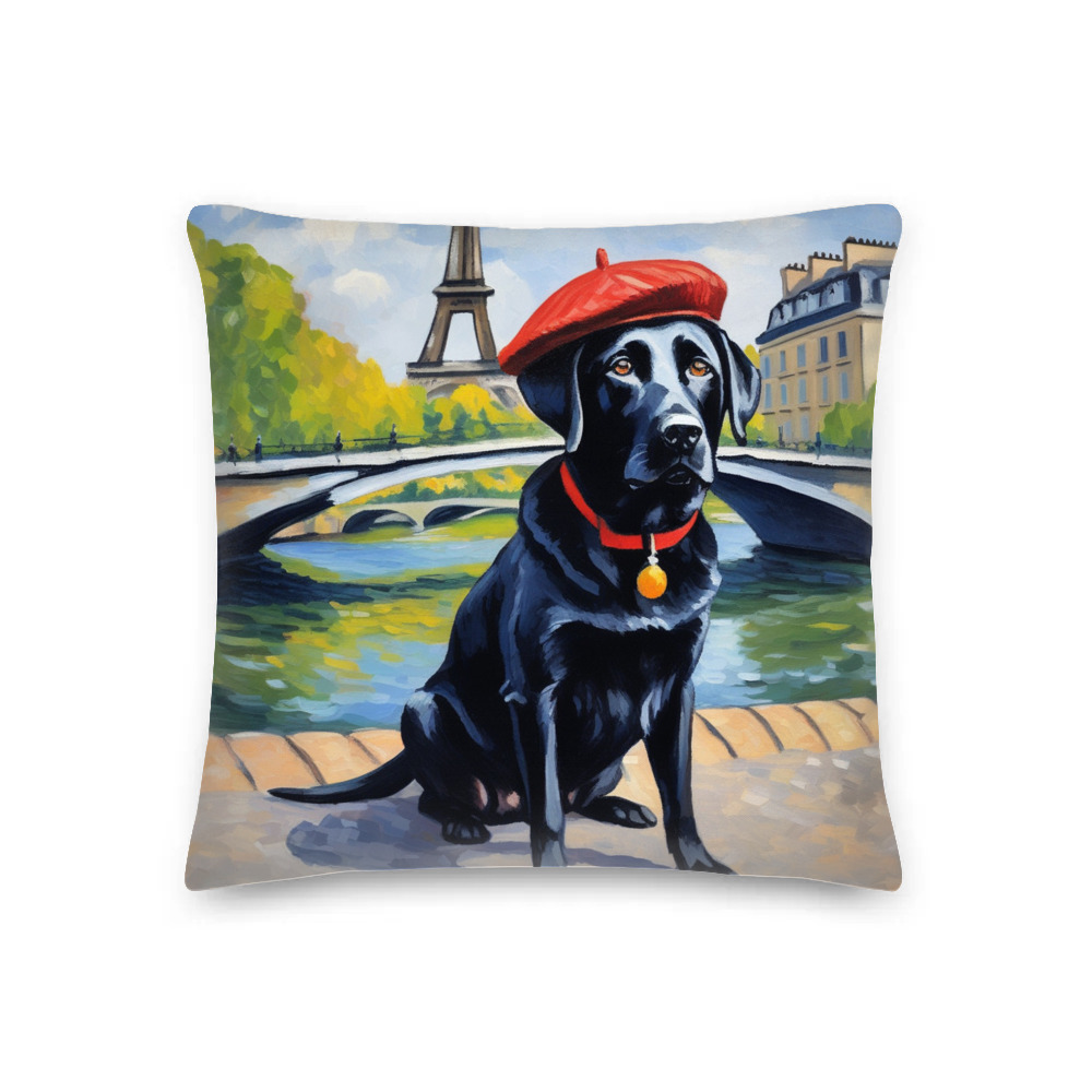 PugMug Custom Black Labrador Retriever Premium Pillow
