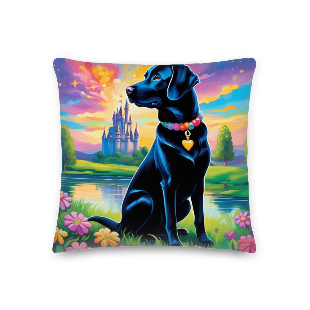 PugMug Custom Black Labrador Retriever Premium Pillow