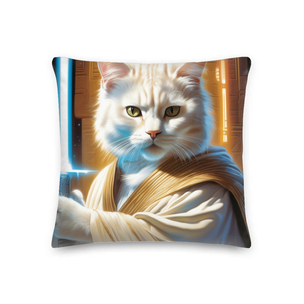 PugMug Custom White Exotic Cat Premium Pillow