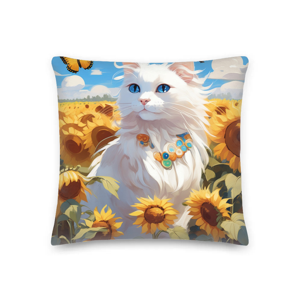 PugMug Custom White Ragdoll Cat Premium Pillow