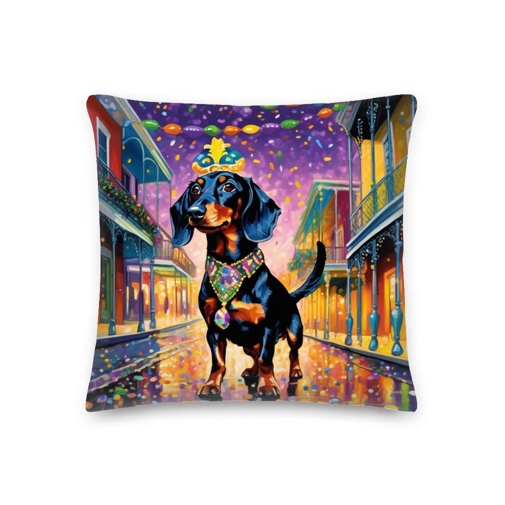 PugMug Custom Black Dachshund Premium Pillow