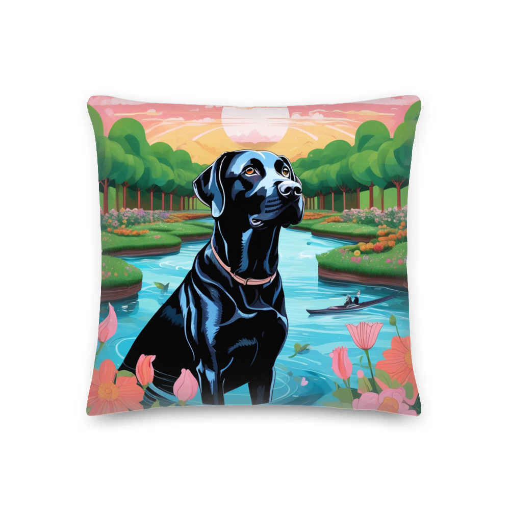PugMug Custom Black Labrador Retriever Premium Pillow