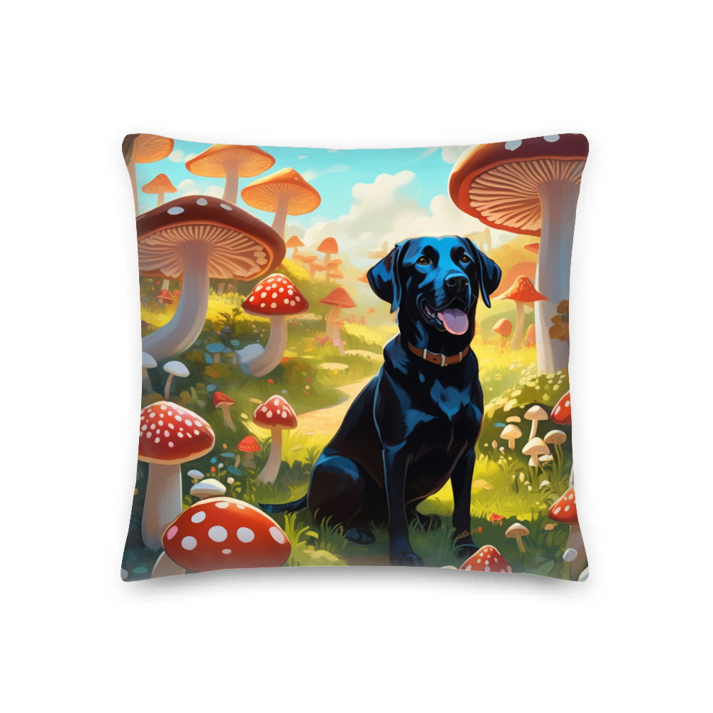 PugMug Custom Black Labrador Retriever Premium Pillow