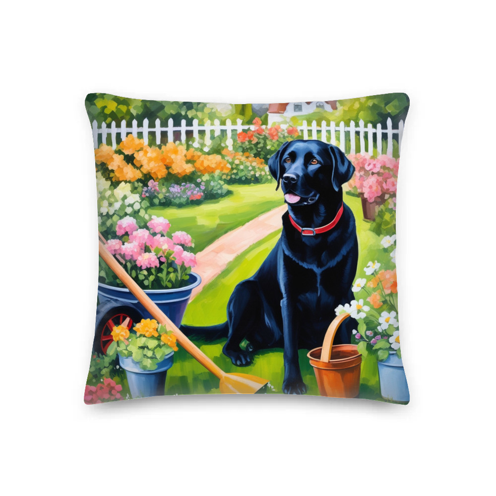 PugMug Custom Black Labrador Retriever Premium Pillow