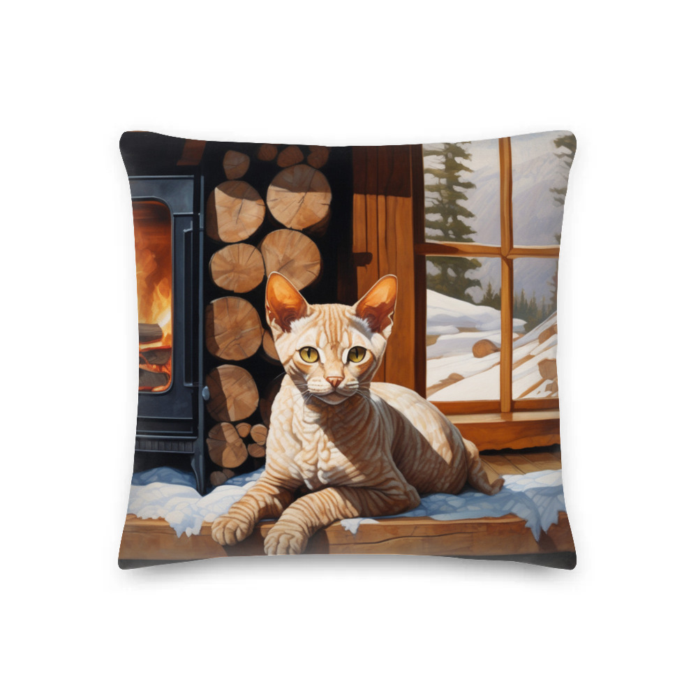 PugMug Custom Tabby Devon Rex Cat Premium Pillow