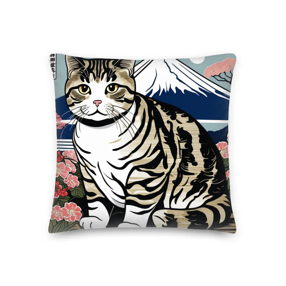 PugMug Custom Tabby Scottish Fold Cat Premium Pillow