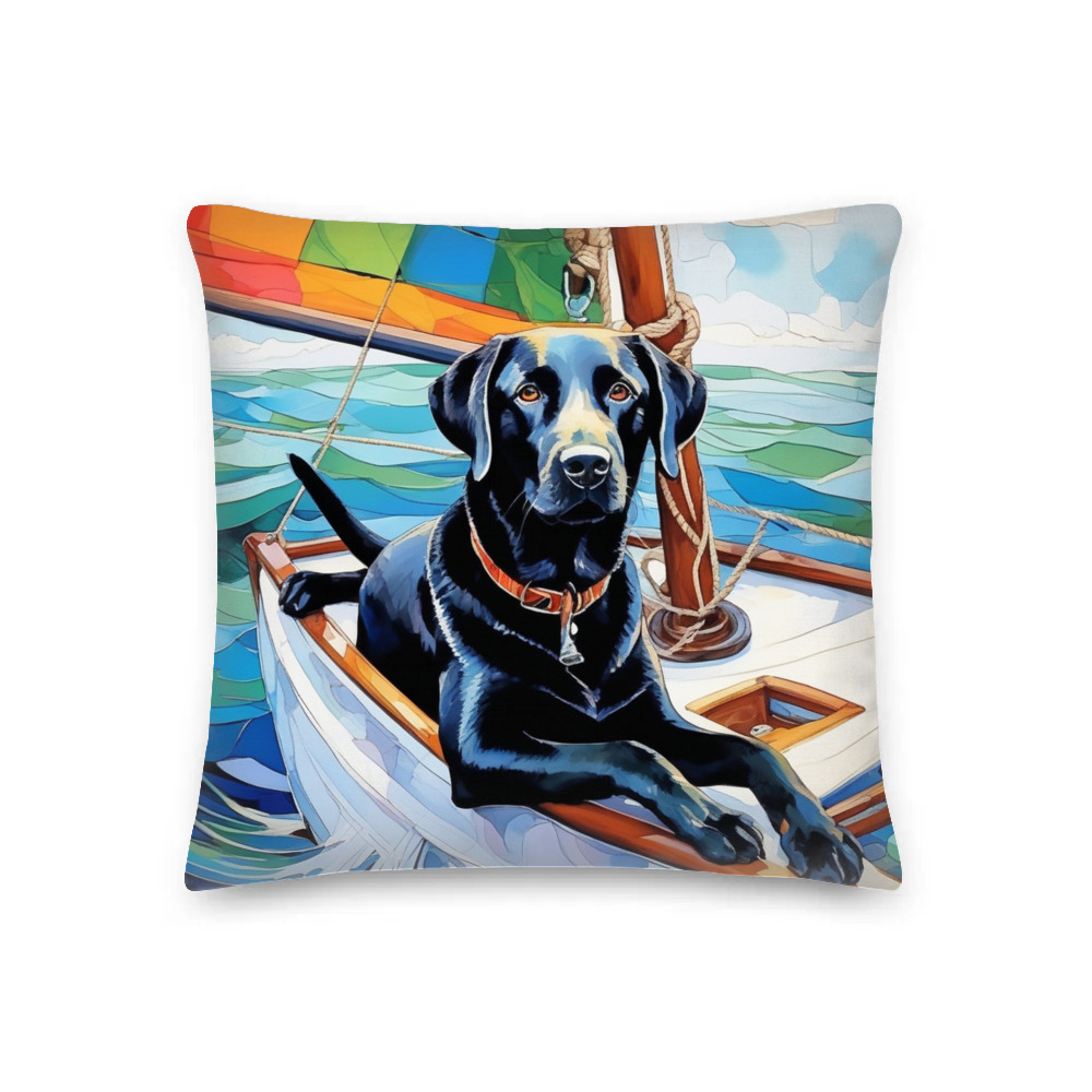PugMug Custom Black Labrador Retriever Premium Pillow