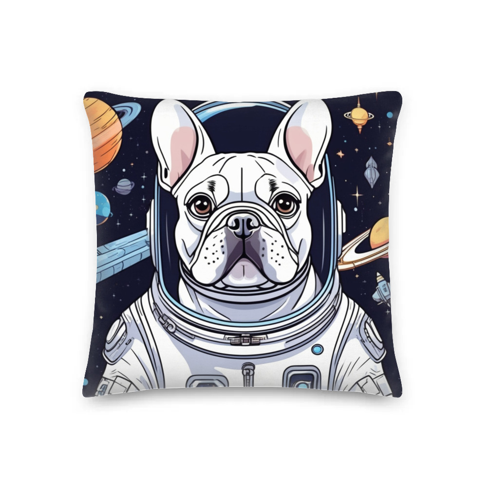 PugMug Custom White French Bulldog Premium Pillow