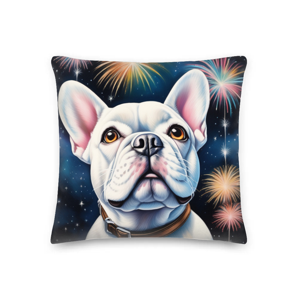 PugMug Custom White French Bulldog Premium Pillow