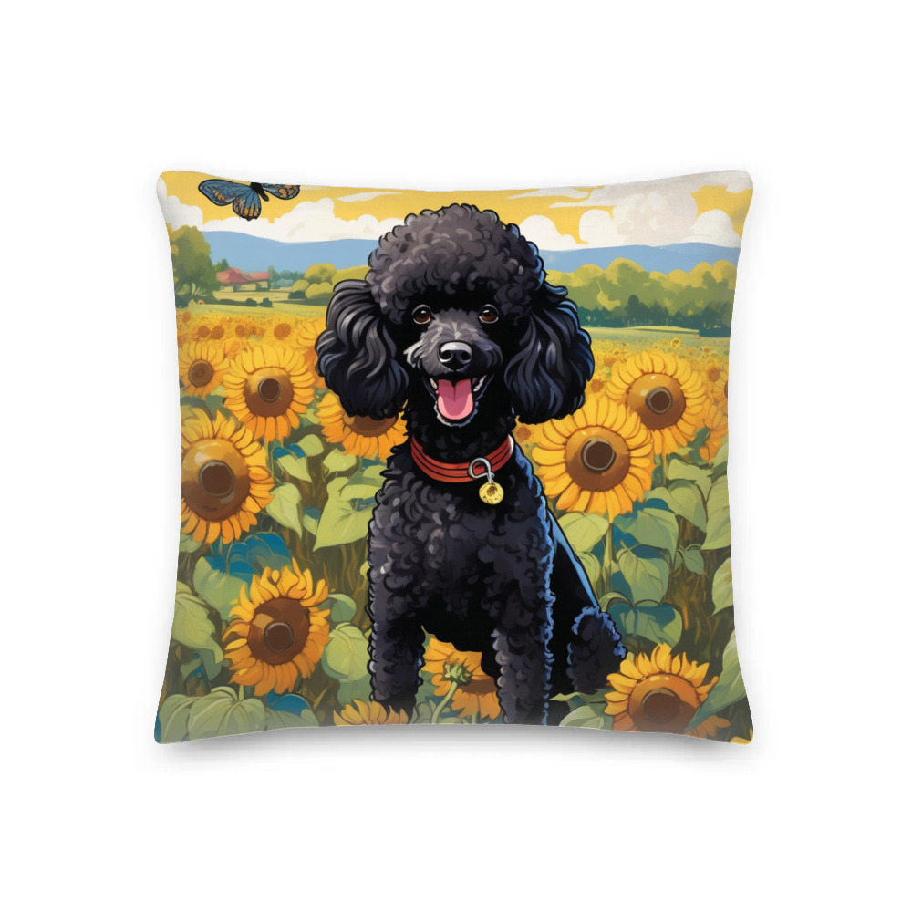 PugMug Custom Black Poodle Premium Pillow