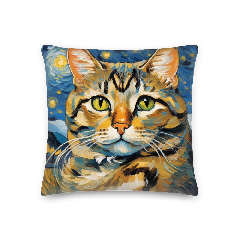PugMug Custom Tabby Companion Cat Premium Pillow