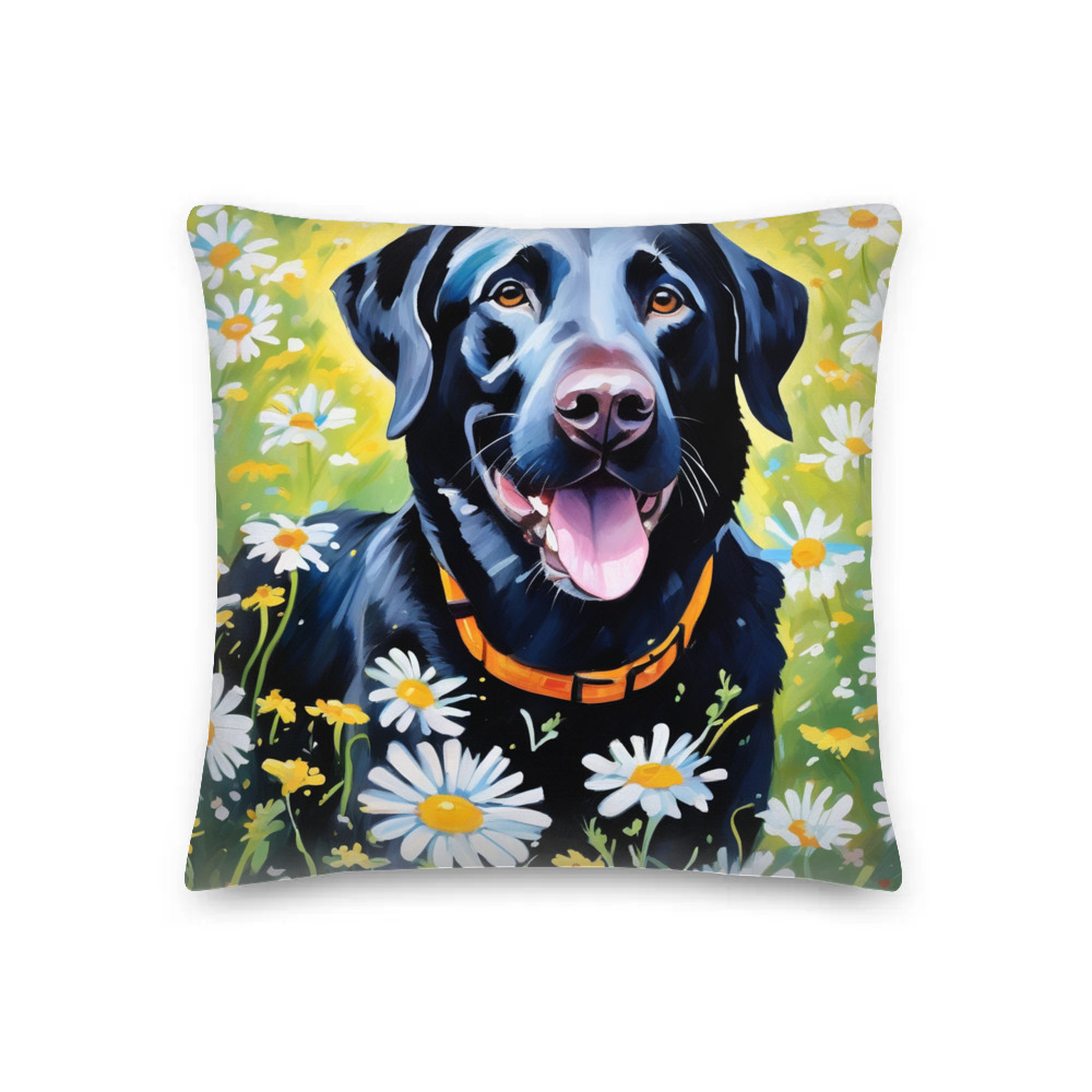PugMug Custom Black Labrador Retriever Premium Pillow