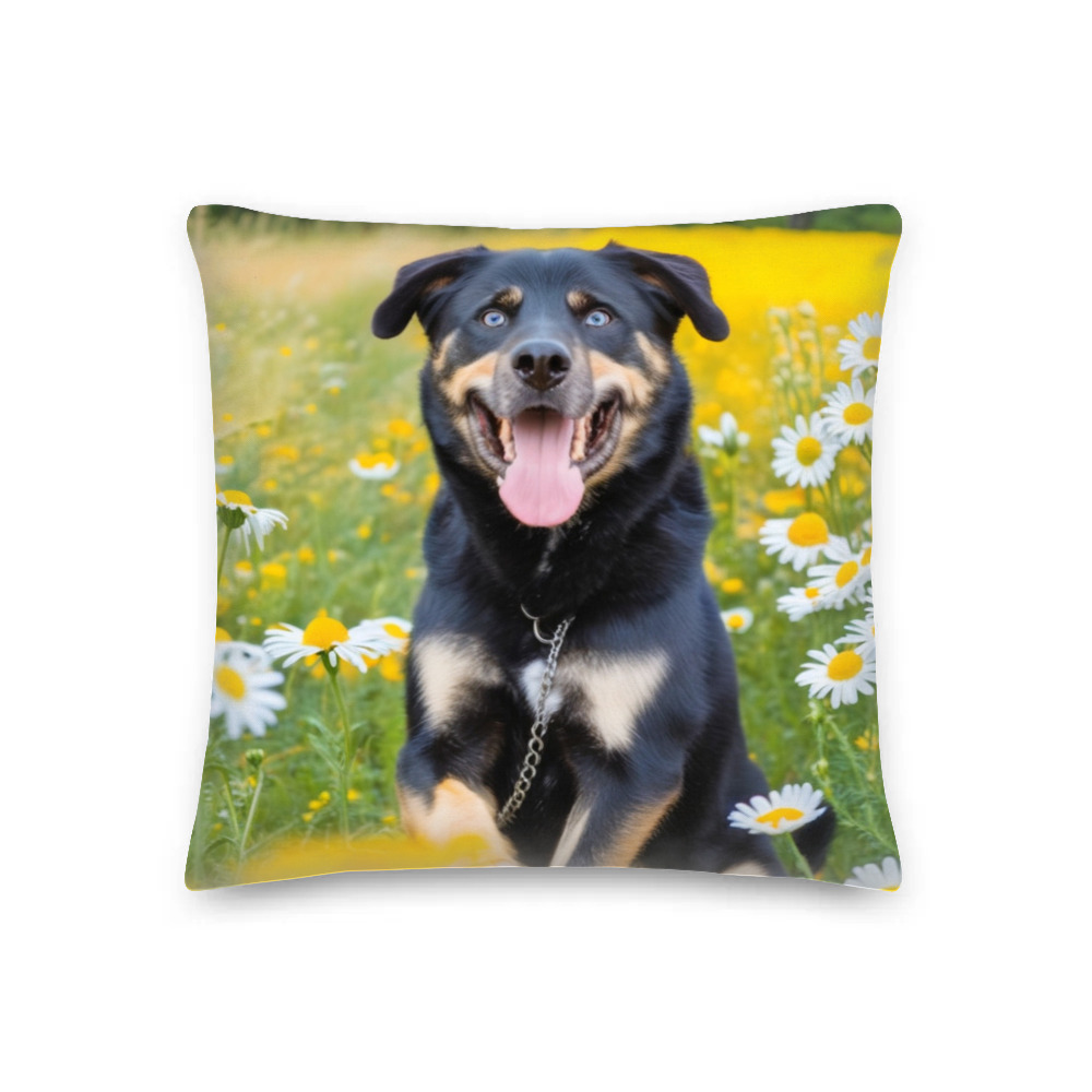 PugMug Custom Blue Premium Pillow