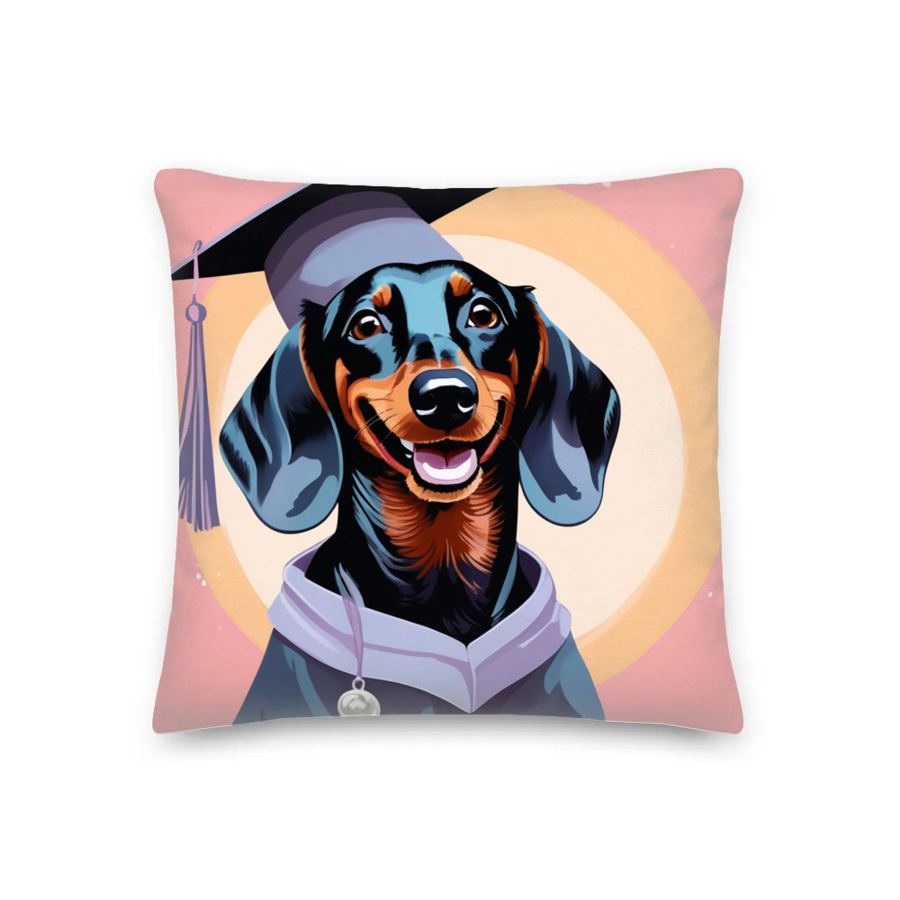 PugMug Custom Black Dachshund Premium Pillow