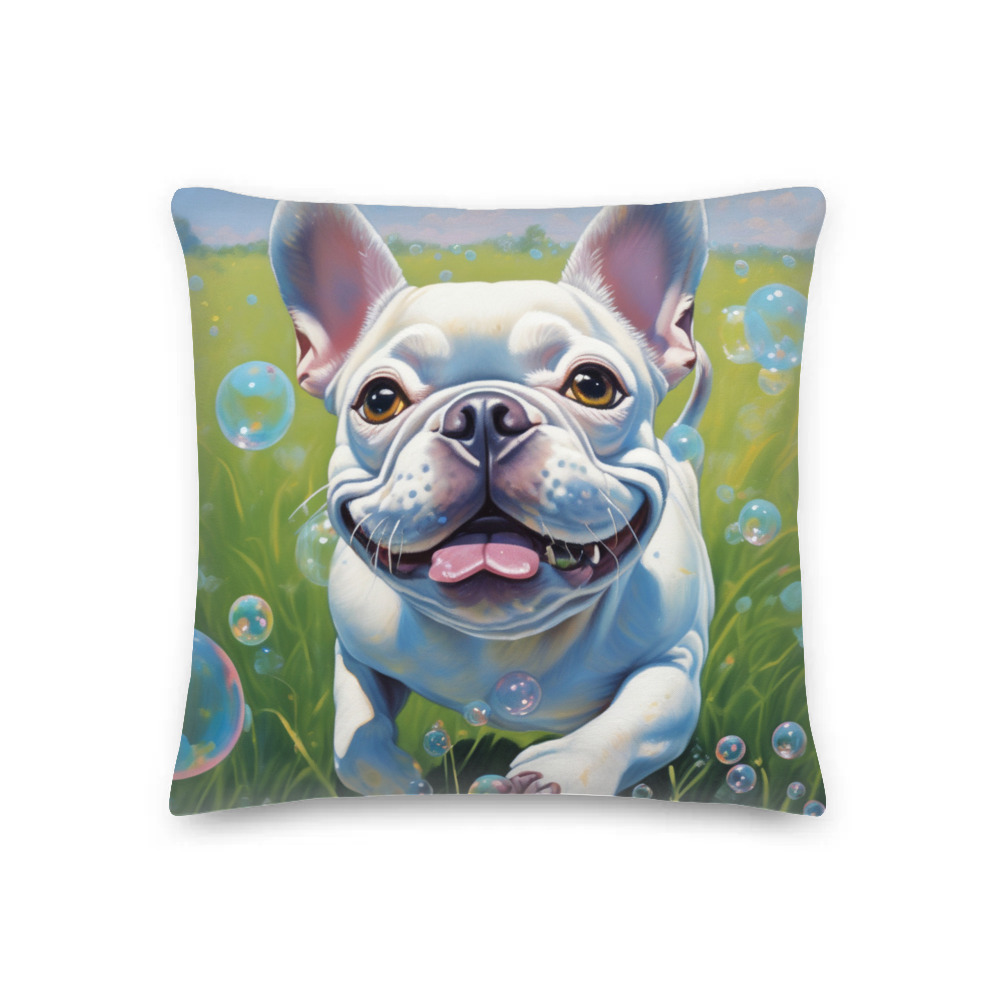PugMug Custom White French Bulldog Premium Pillow