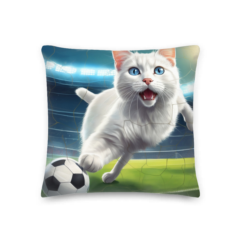 PugMug Custom White Companion Cat Premium Pillow