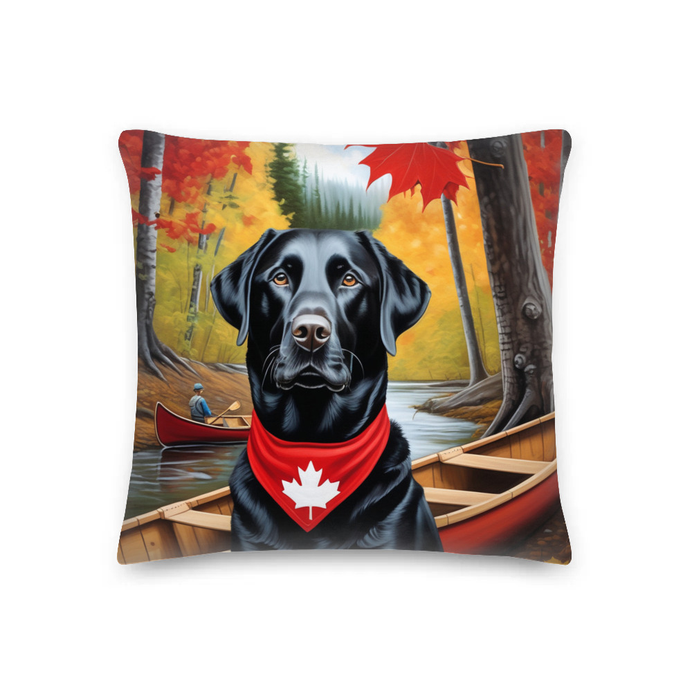 PugMug Custom Black Labrador Retriever Premium Pillow