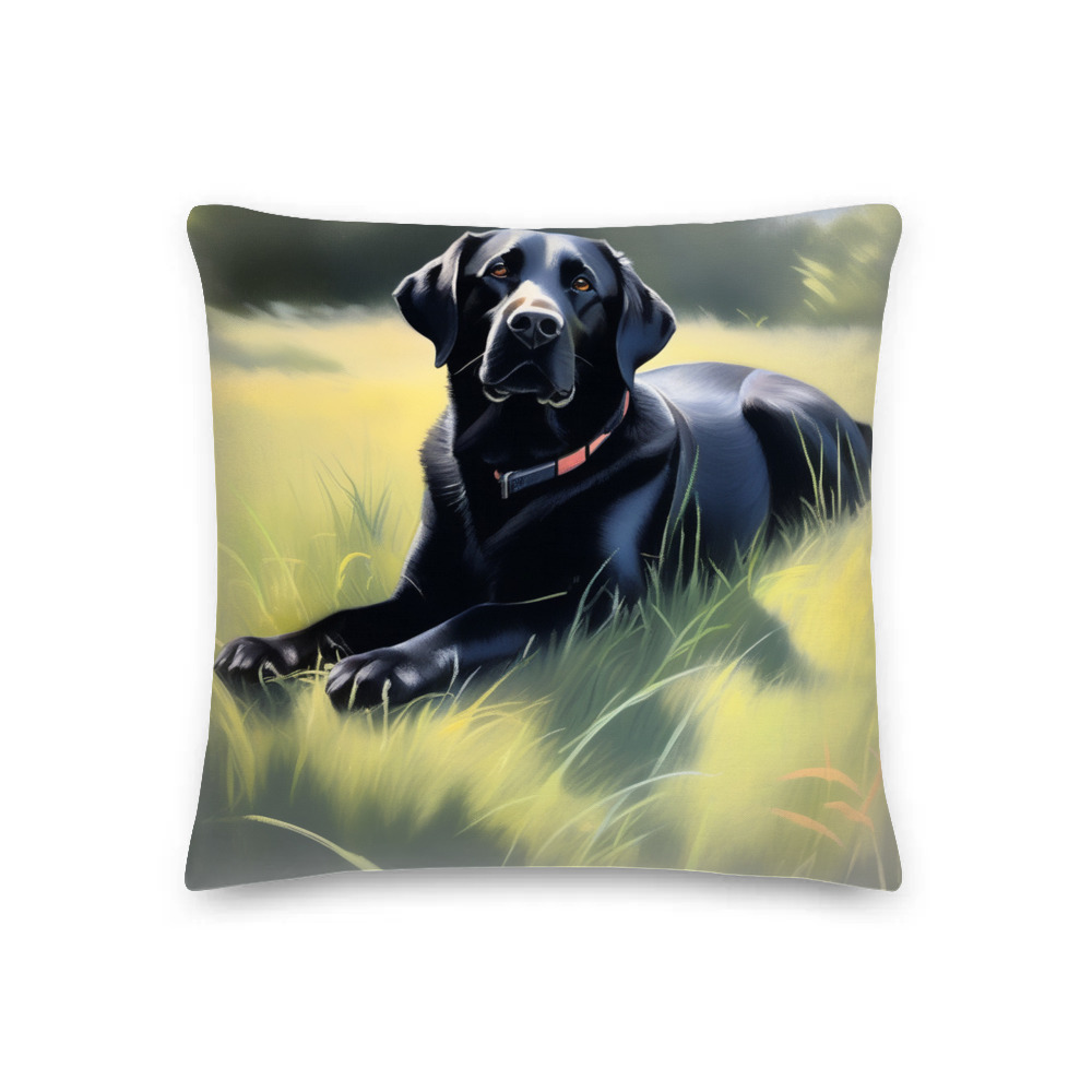 PugMug Custom Black Labrador Retriever Premium Pillow