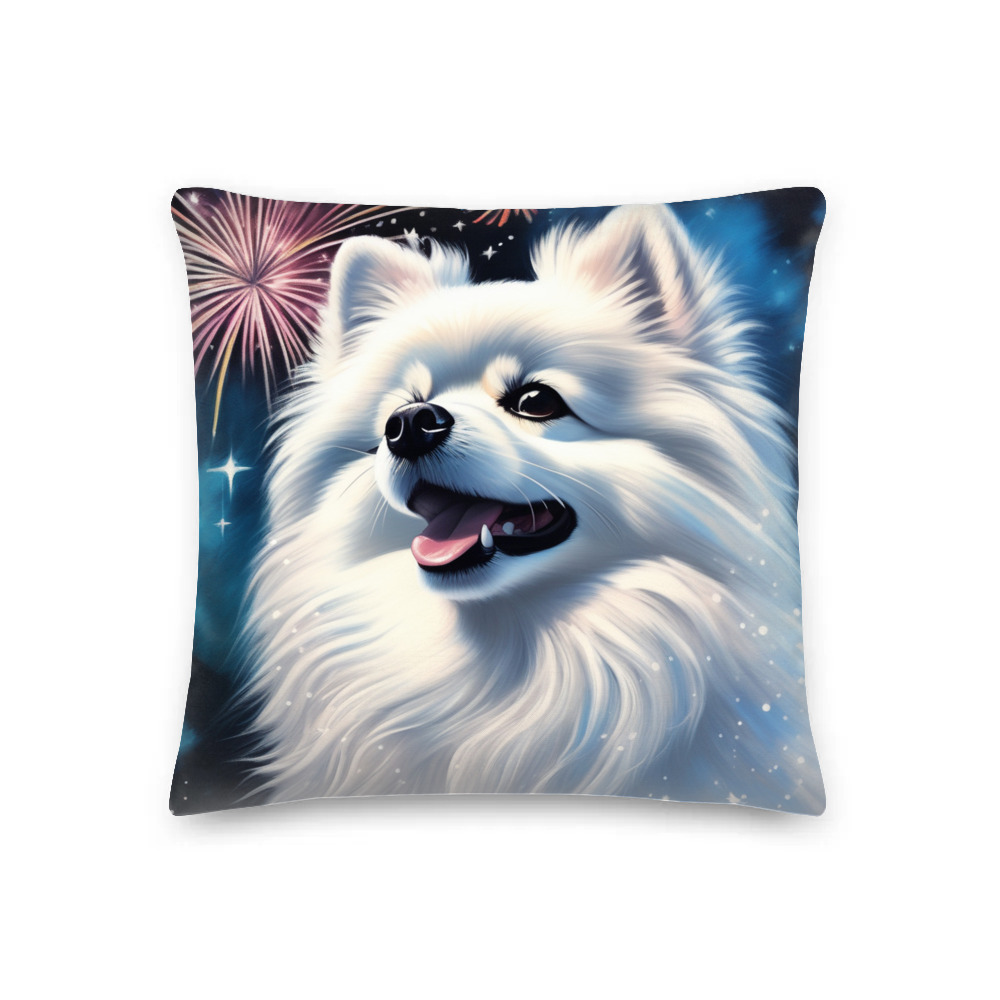 PugMug Custom White Pomeranian Premium Pillow