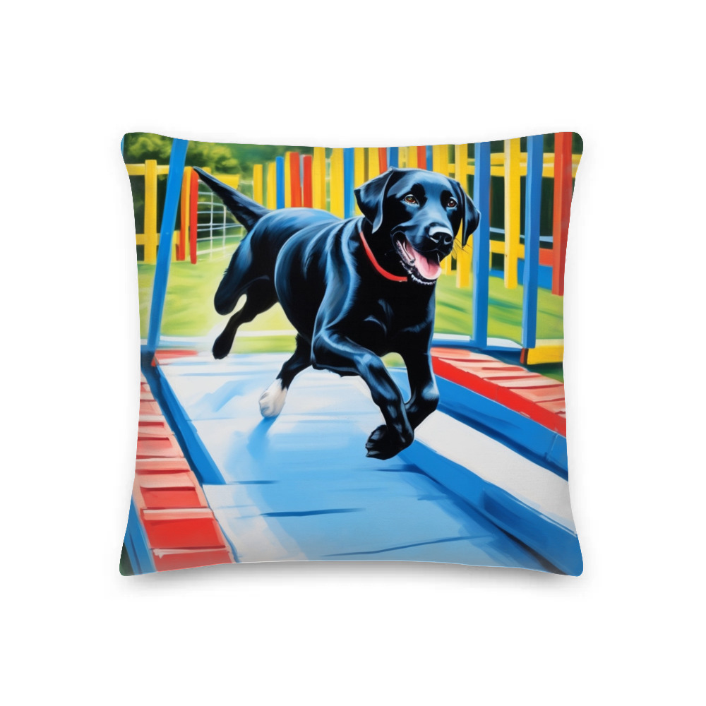 PugMug Custom Black Labrador Retriever Premium Pillow