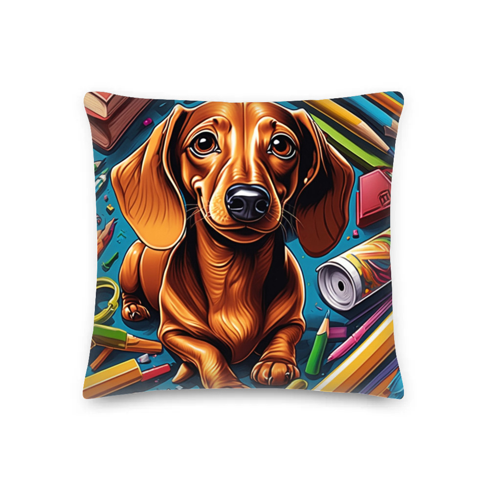 PugMug Custom Tan Dachshund Premium Pillow