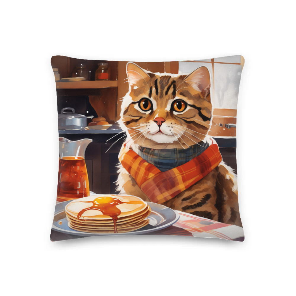 PugMug Custom Tabby Scottish Fold Cat Premium Pillow