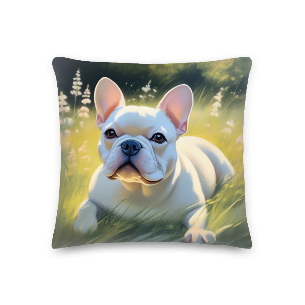 PugMug Custom White French Bulldog Premium Pillow