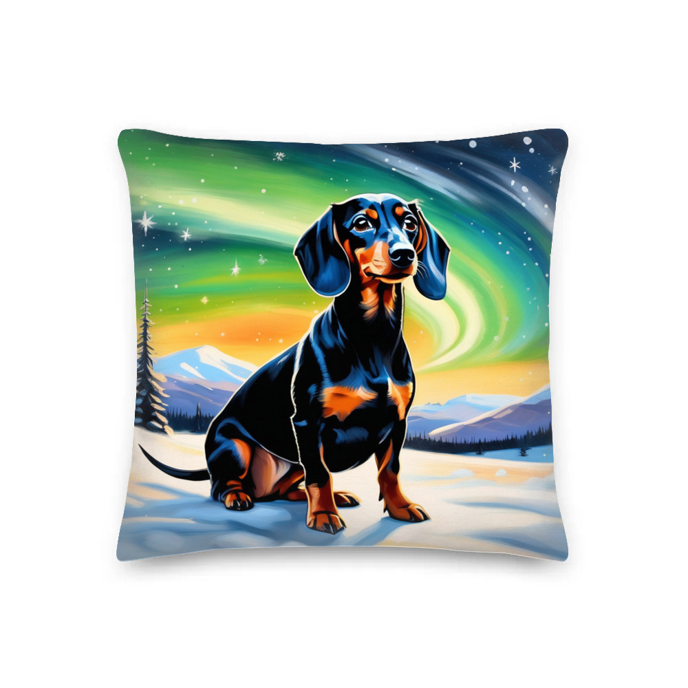 PugMug Custom Black Dachshund Premium Pillow