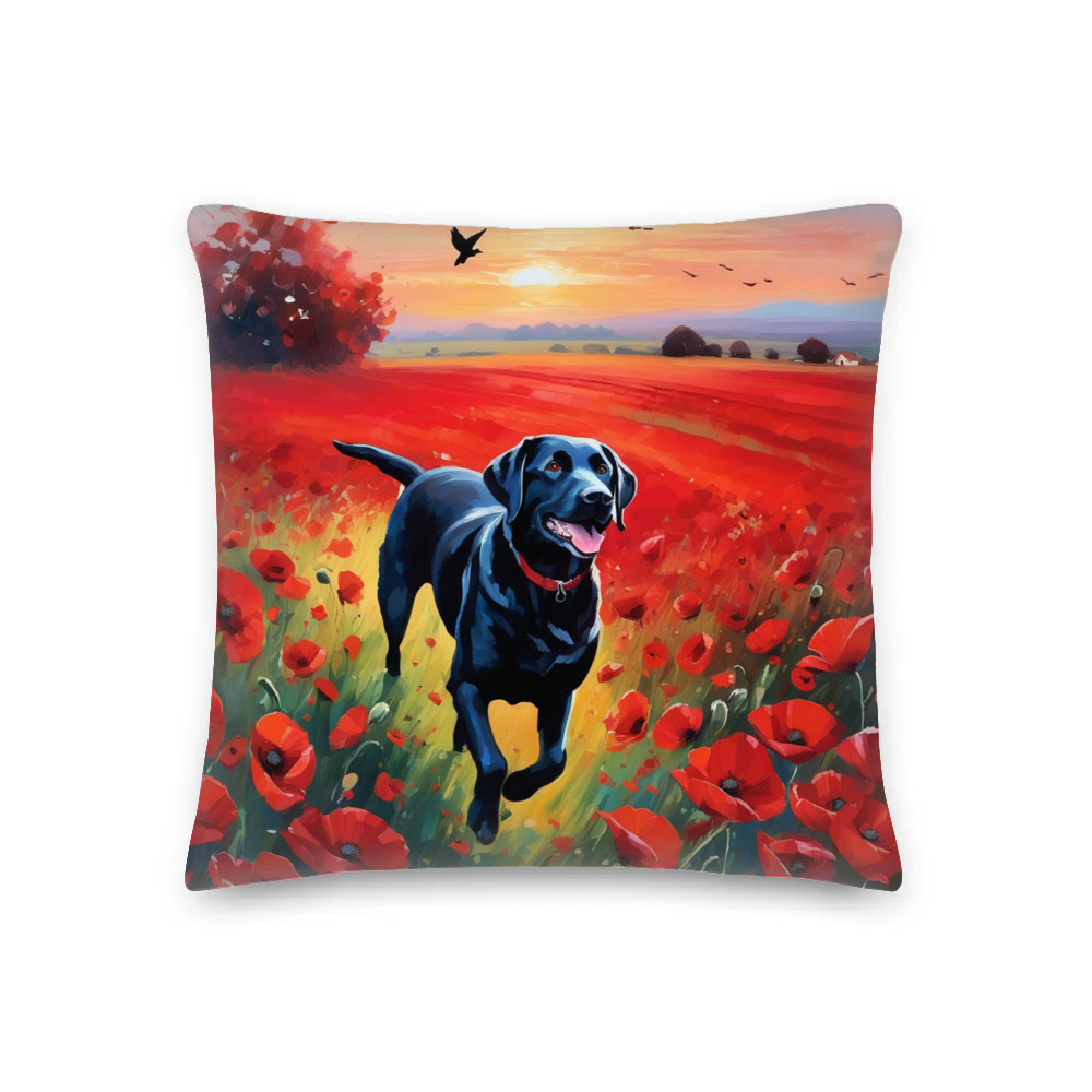 PugMug Custom Black Labrador Retriever Premium Pillow