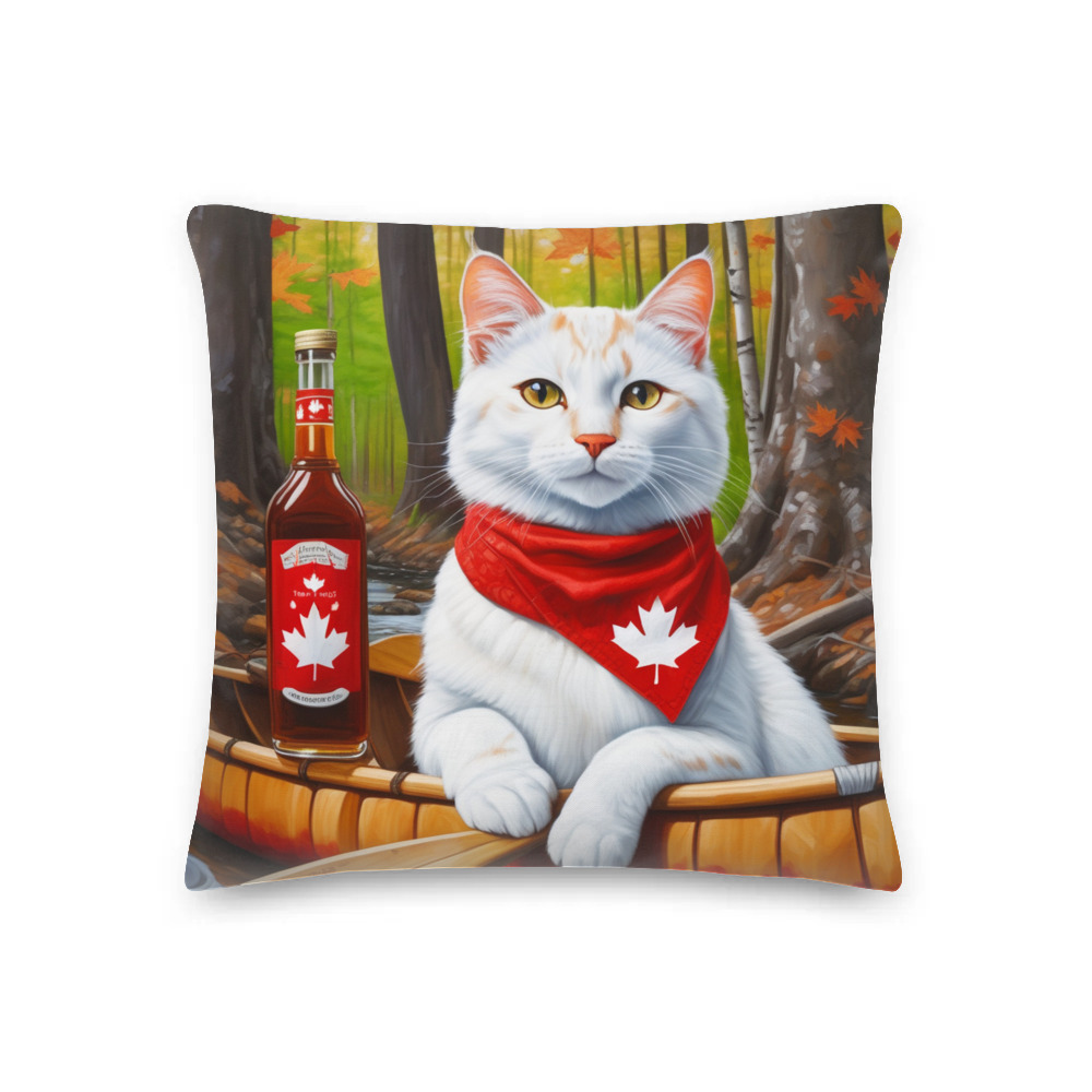 PugMug Custom White Companion Cat Premium Pillow