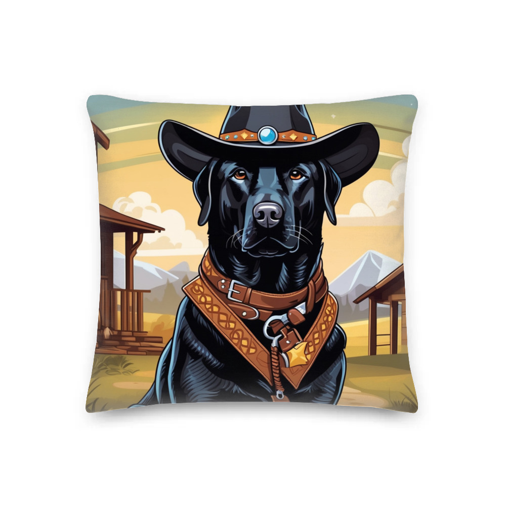 PugMug Custom Black Labrador Retriever Premium Pillow