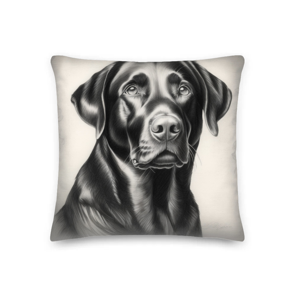 PugMug Custom Black Labrador Retriever Premium Pillow