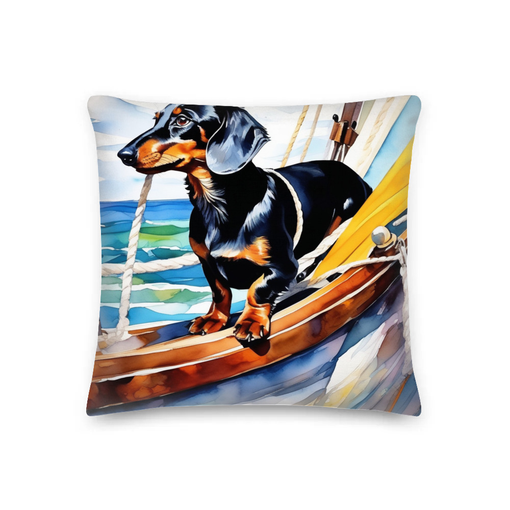 PugMug Custom Black Dachshund Premium Pillow