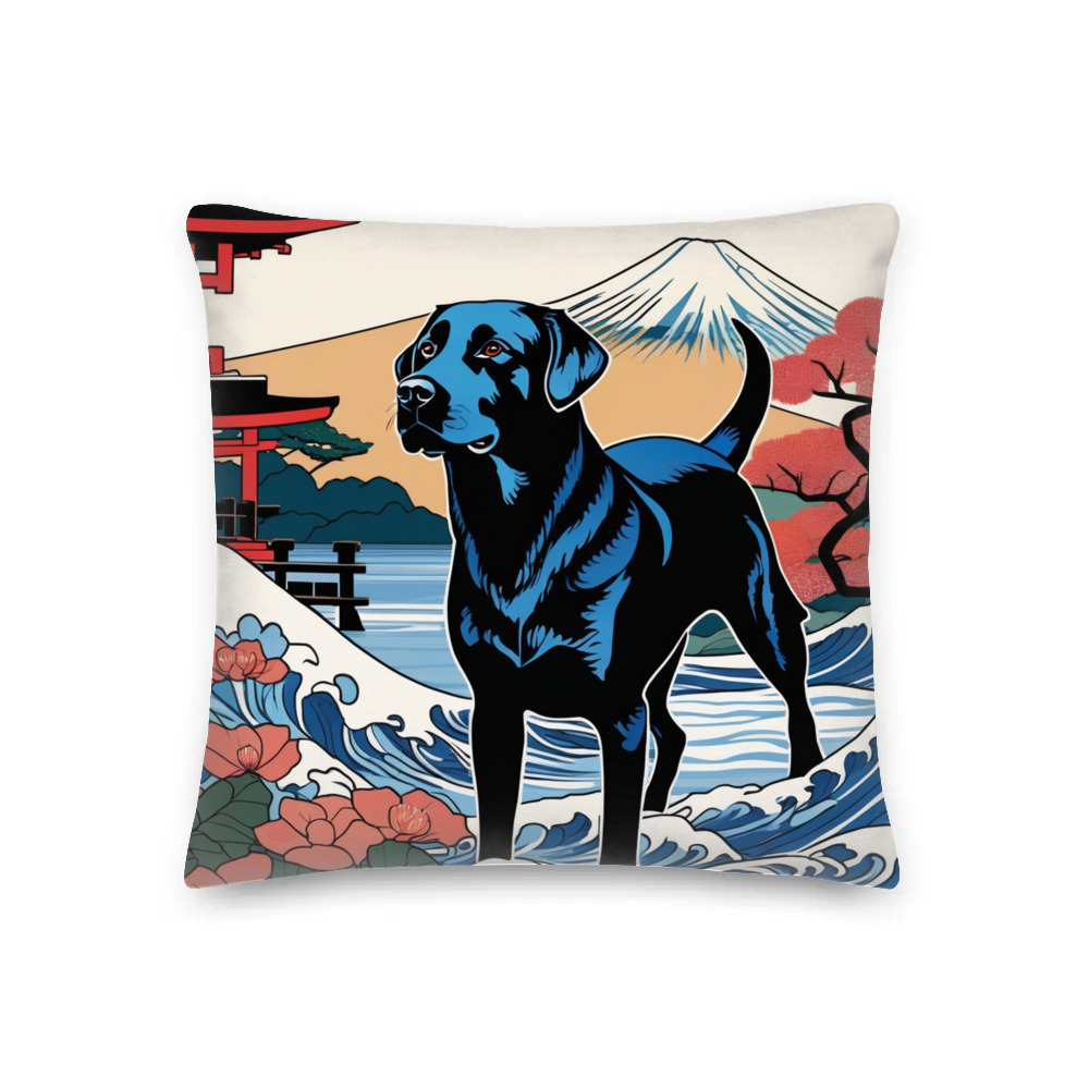 PugMug Custom Black Labrador Retriever Premium Pillow