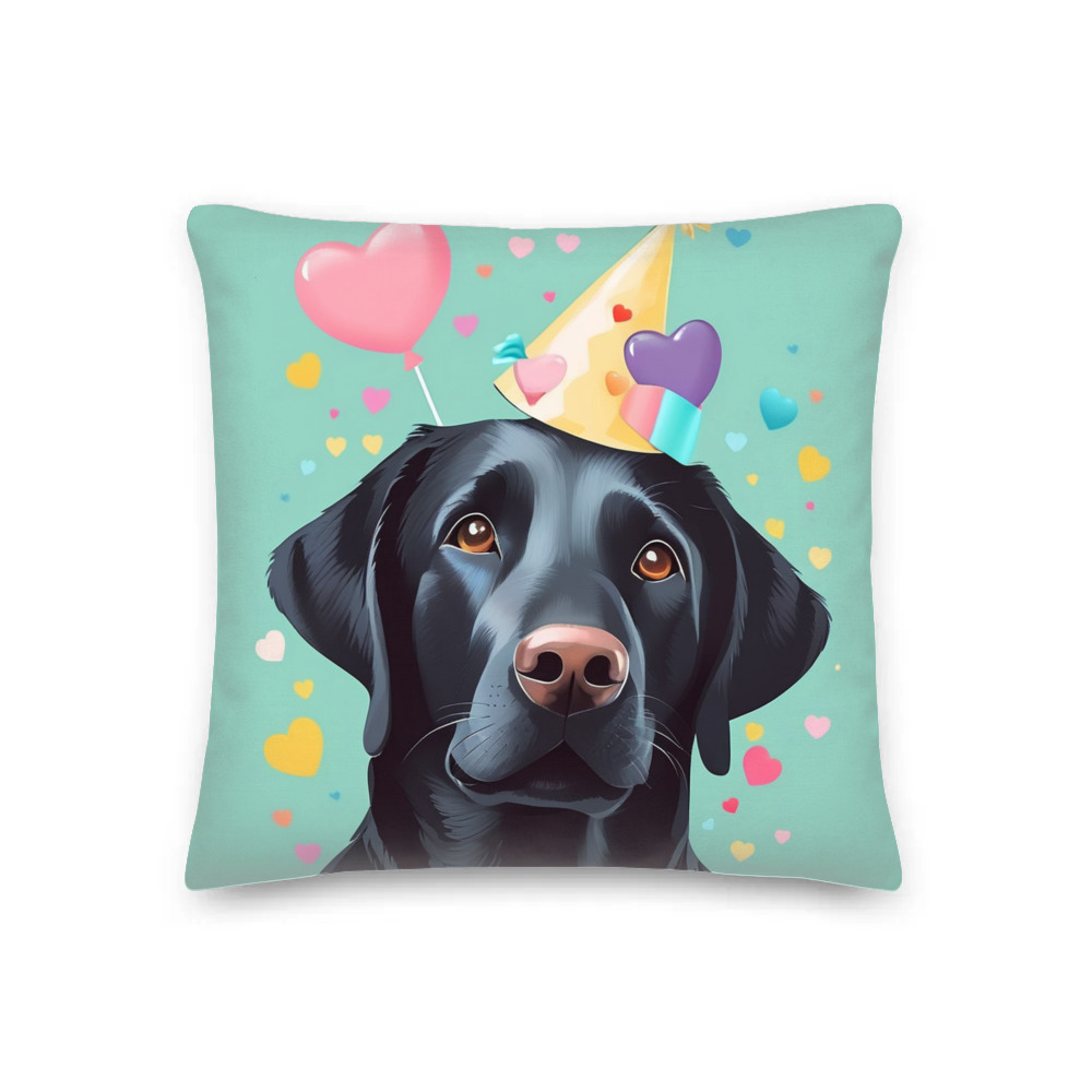 PugMug Custom Black Labrador Retriever Premium Pillow
