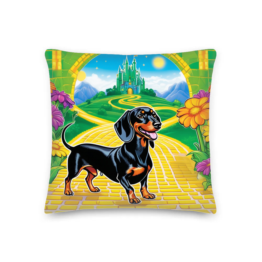 PugMug Custom Black Dachshund Premium Pillow